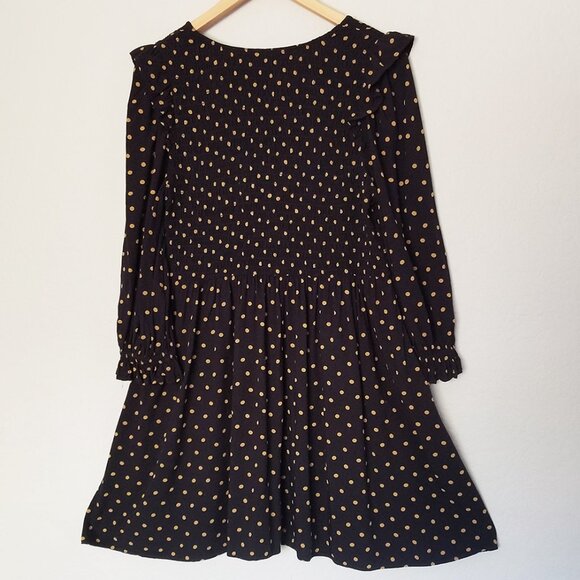 Madewell Lucie V-Neck Smocked Mini Dress in Oval Dot True Black Smocked S $119 - Picture 6 of 16